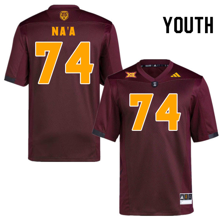 Youth #74 Sean Na'a Arizona State Sun Devils College Football Jerseys Stitched-Maroon